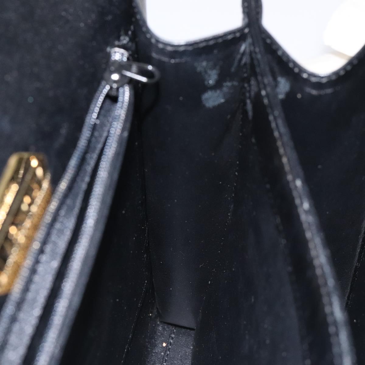 GIVENCHY Hand Bag Leather Black Silver Auth bs27366
