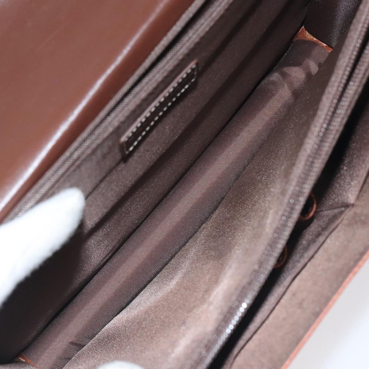 BALENCIAGA Hand Bag Leather Vintage Brown Silver Auth bs27376