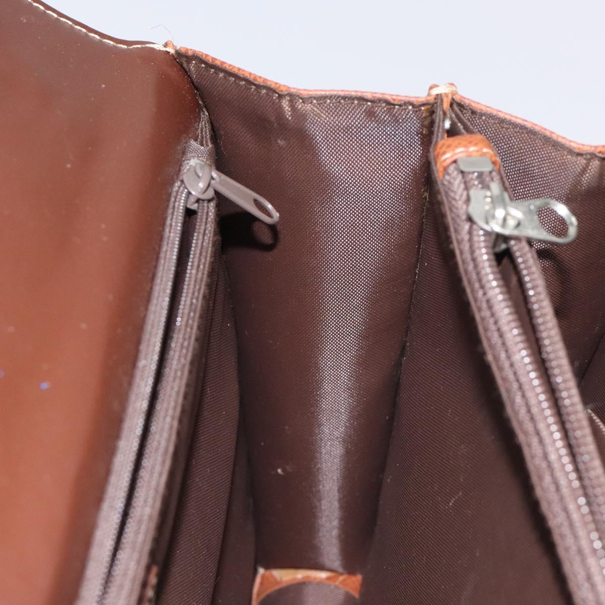 BALENCIAGA Hand Bag Leather Vintage Brown Silver Auth bs27376
