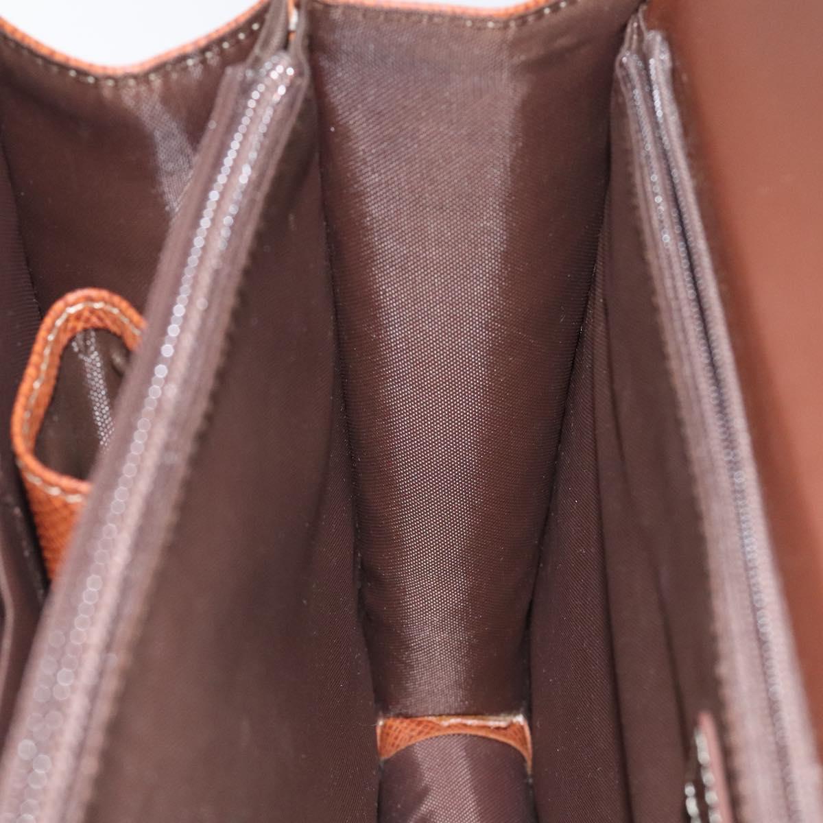 BALENCIAGA Hand Bag Leather Vintage Brown Silver Auth bs27376