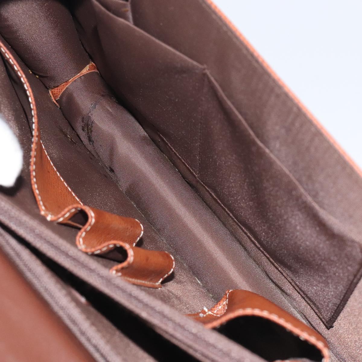 BALENCIAGA Hand Bag Leather Vintage Brown Silver Auth bs27376
