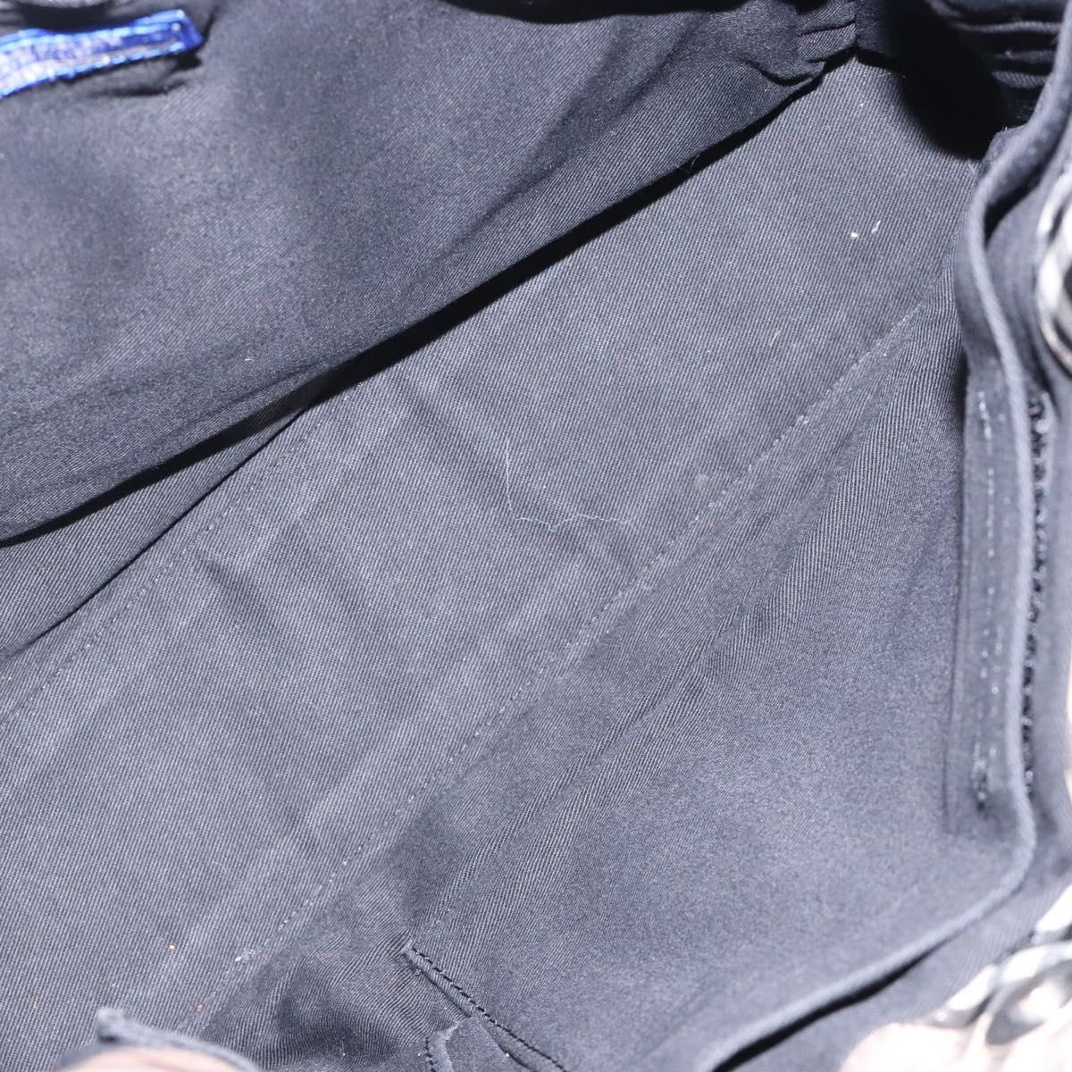 BURBERRY Blue Label Hand Bag Canvas Black Silver Auth bs27392