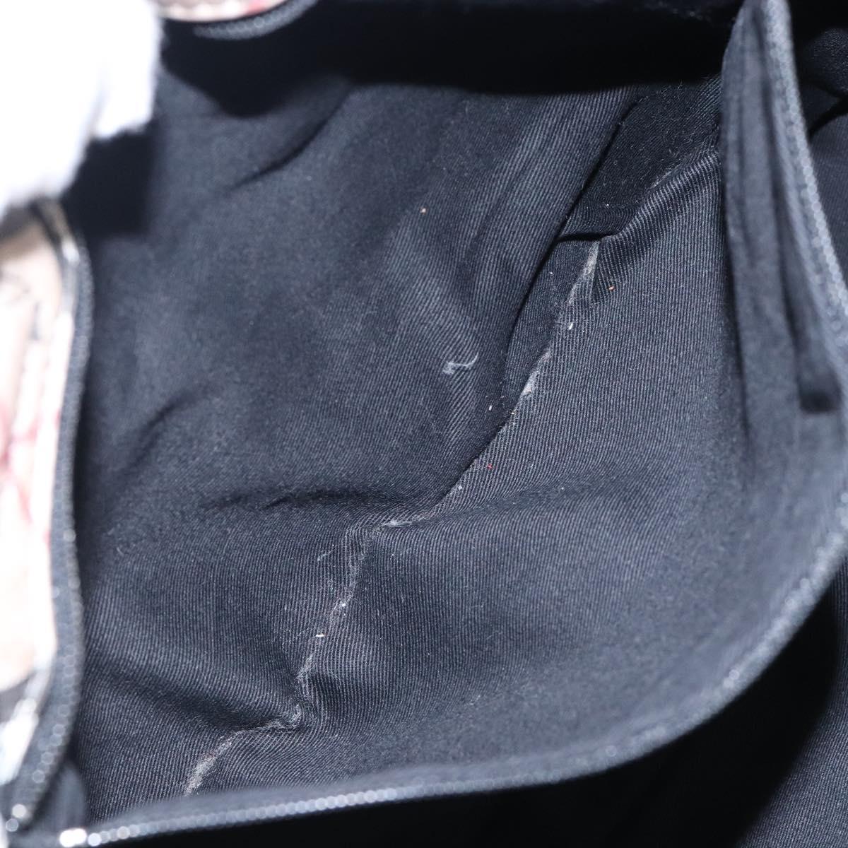 BURBERRY Blue Label Hand Bag Canvas Black Silver Auth bs27392