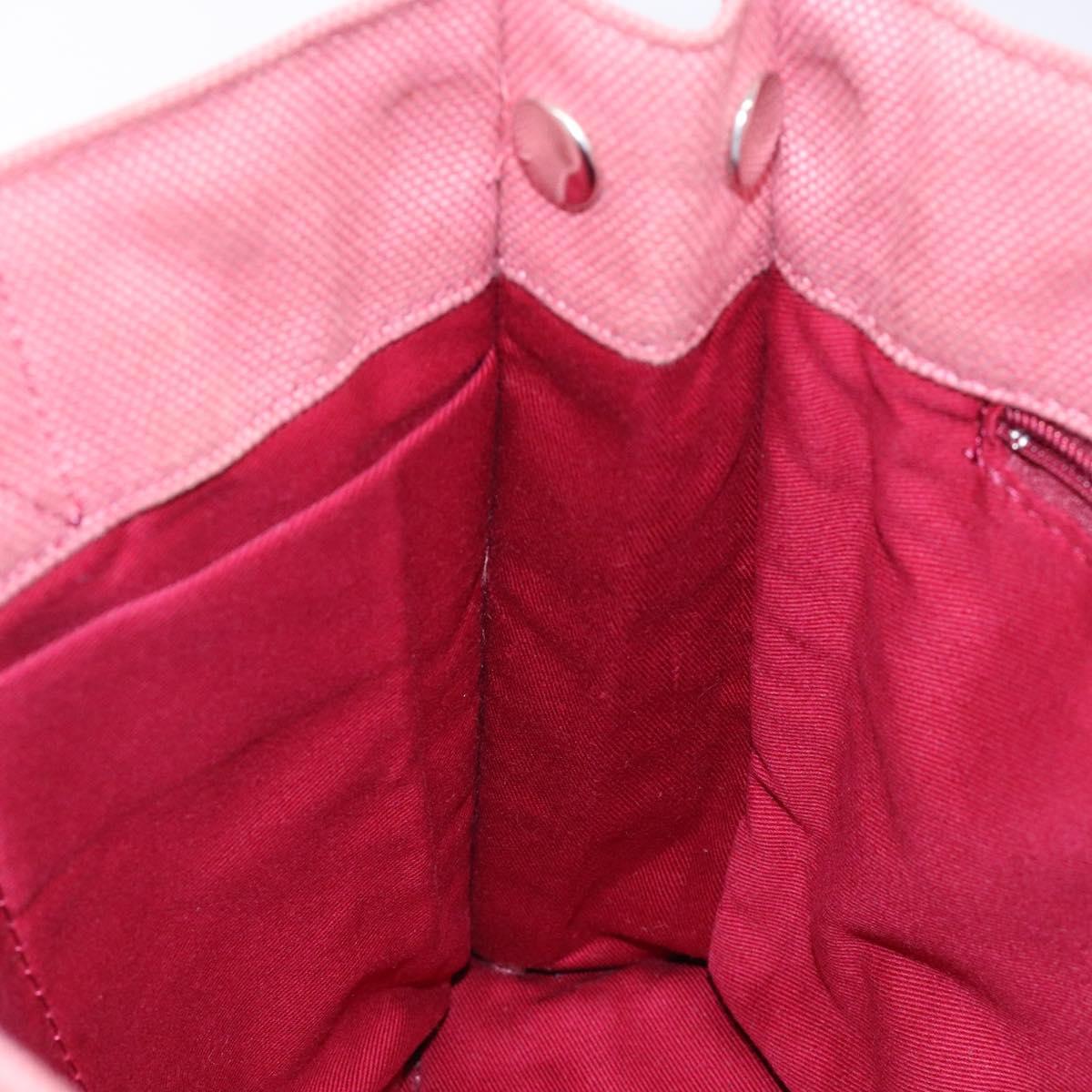 BURBERRY Blue Label Hand Bag Canvas Pink Silver Auth bs27396