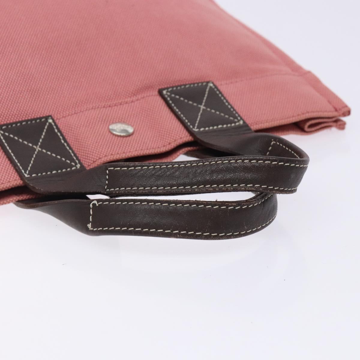 BURBERRY Blue Label Hand Bag Canvas Pink Silver Auth bs27396