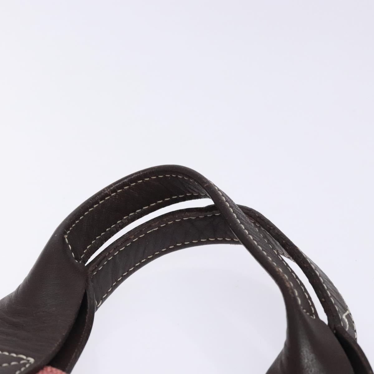 BURBERRY Blue Label Hand Bag Canvas Pink Silver Auth bs27396