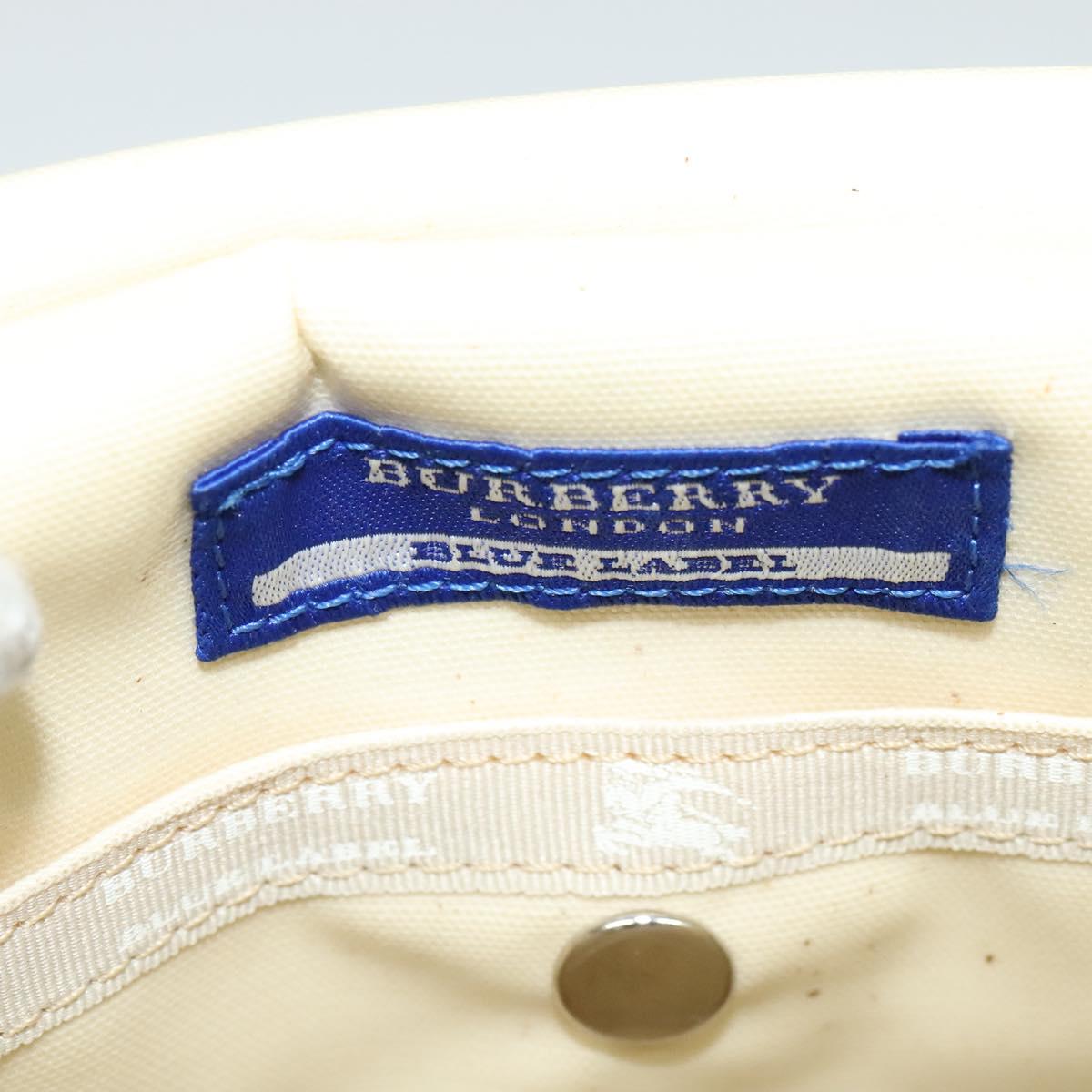BURBERRY Blue Label Shoulder Bag Canvas Black Silver Auth bs27397
