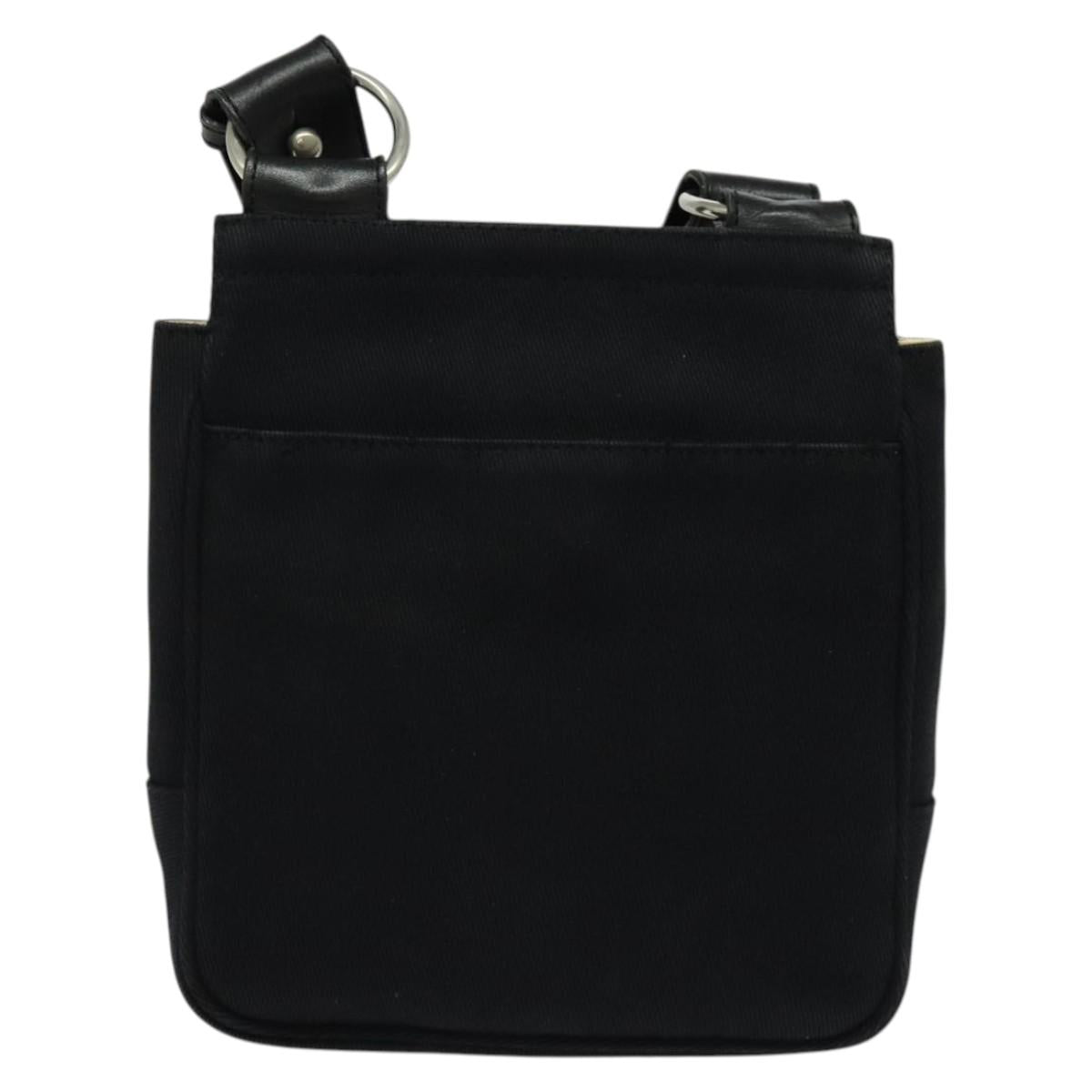 BURBERRY Blue Label Shoulder Bag Canvas Black Silver Auth bs27397