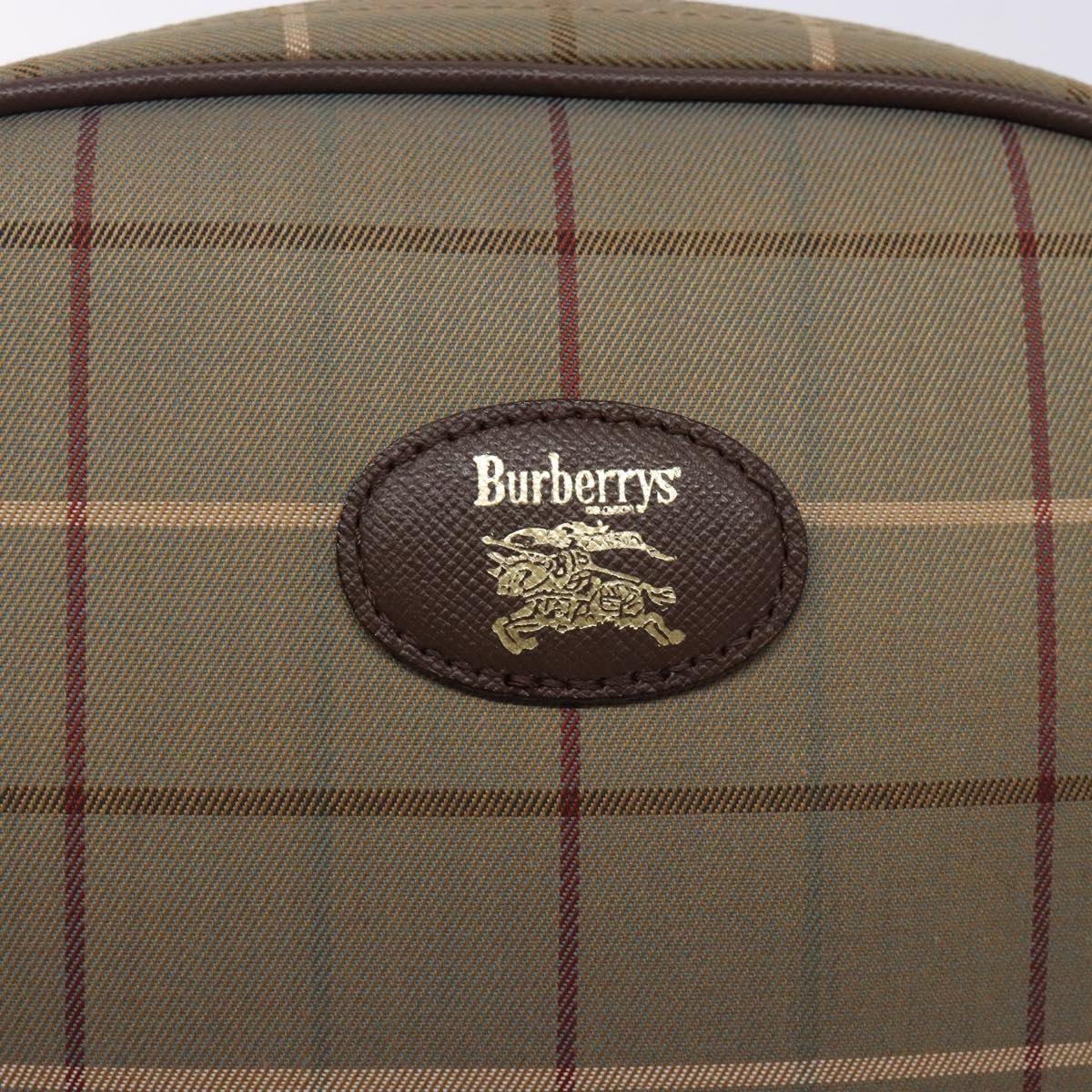 Burberrys Nova Check Pouch Canvas Beige Gold Auth bs27402