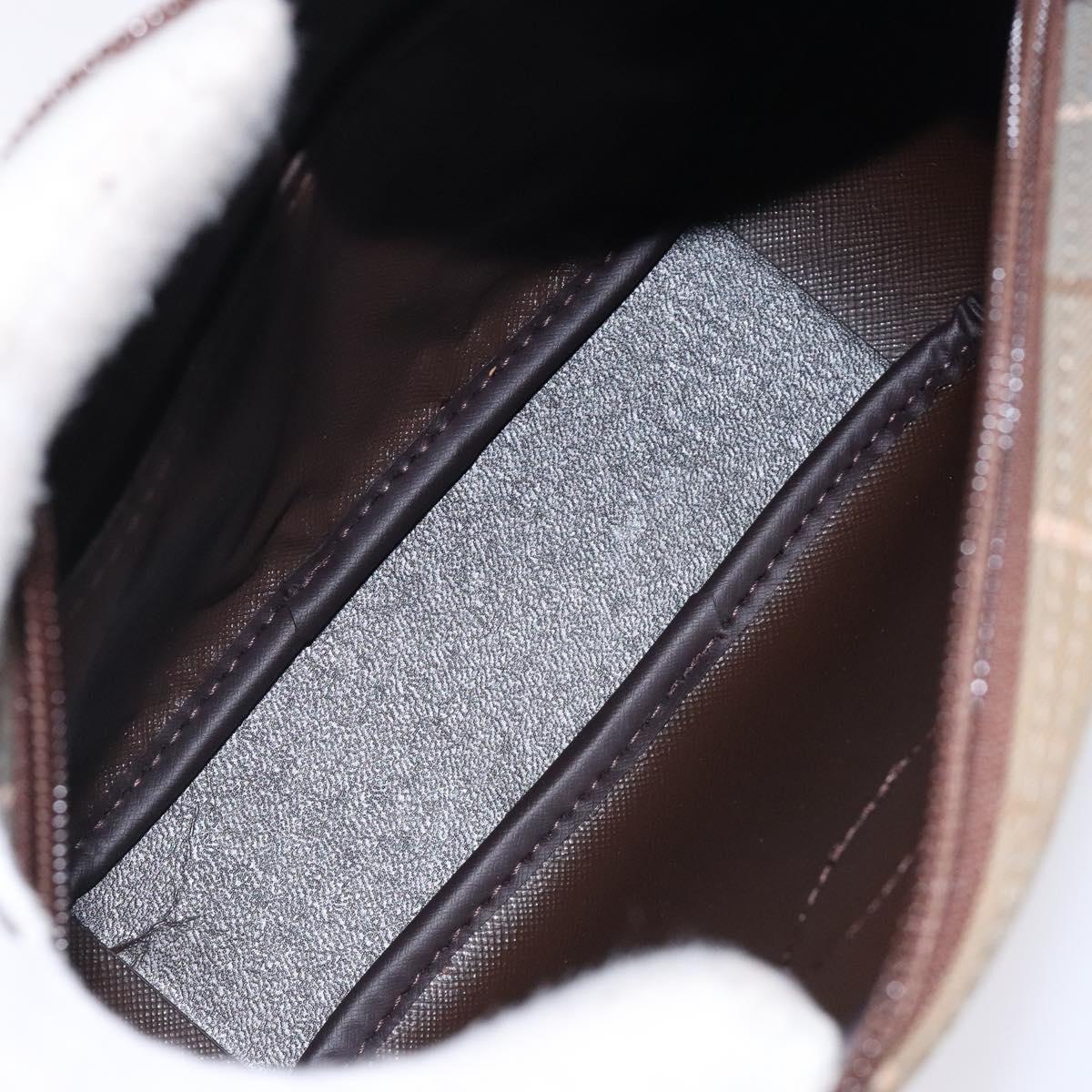 Burberrys Nova Check Pouch Canvas Beige Gold Auth bs27402