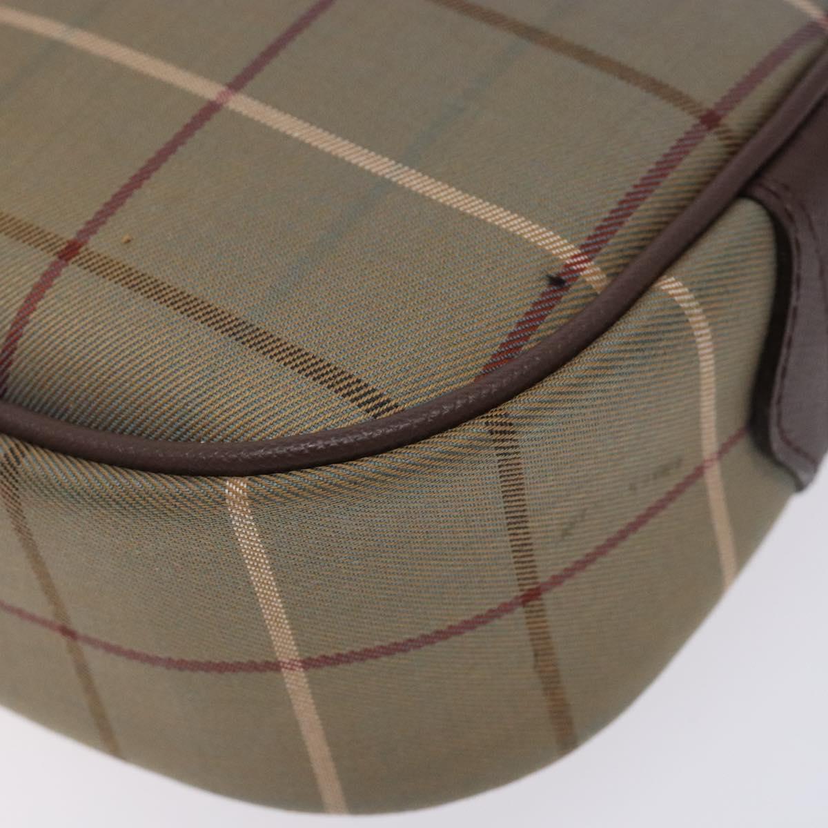 Burberrys Nova Check Pouch Canvas Beige Gold Auth bs27402