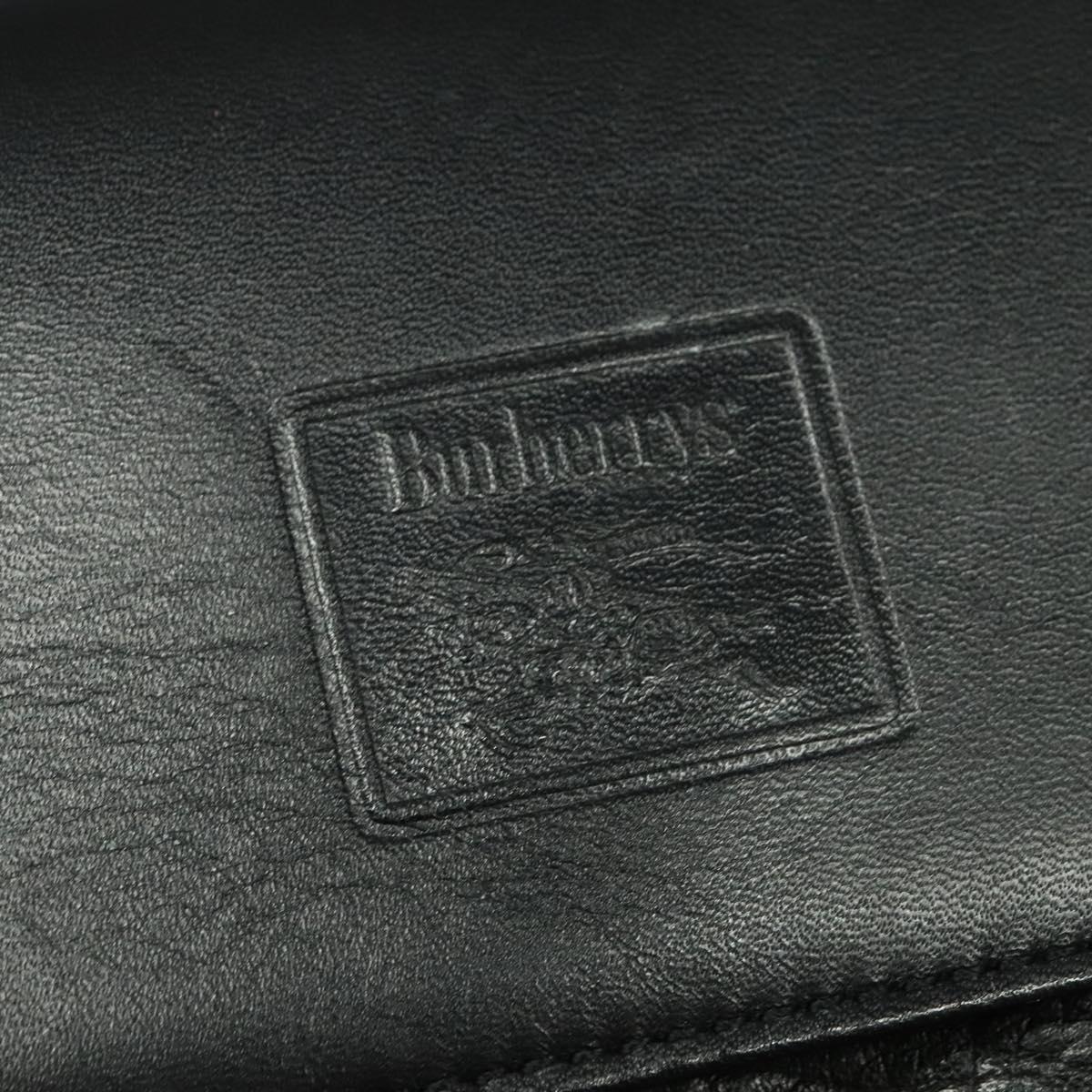 Burberrys Shoulder Bag Leather Black Gold Auth bs27403