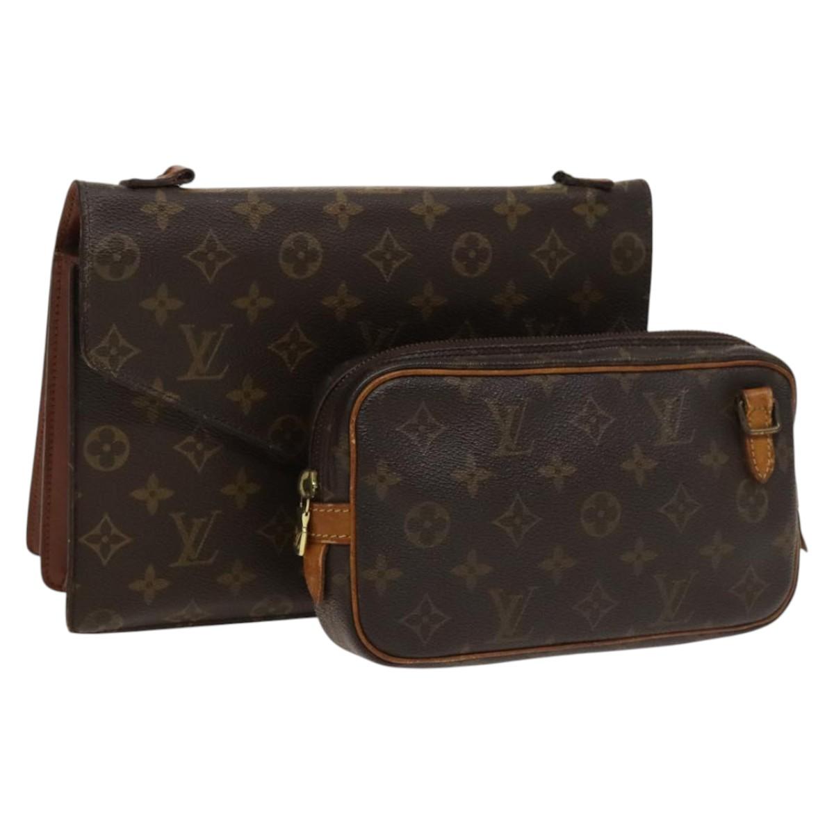 LOUIS VUITTON Monogram Clutch Bag 2Set LV Auth bs27406