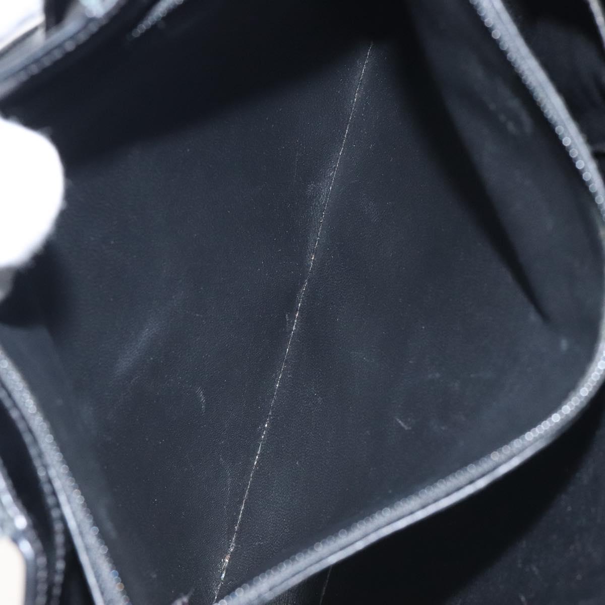 CHANEL Tote Bag Enamel Black Gold CC Auth bs27418