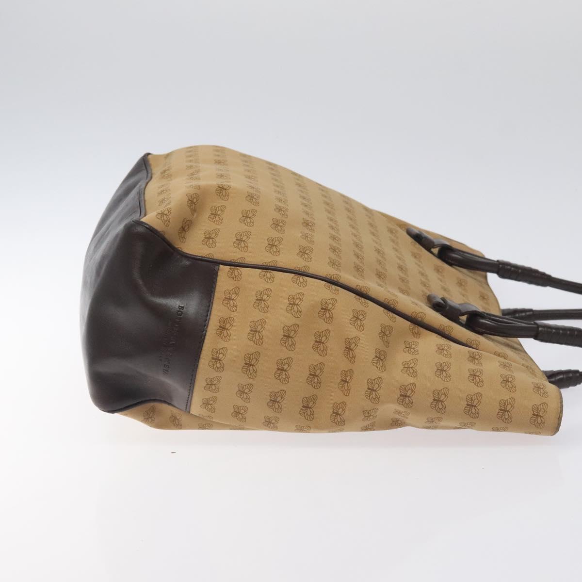 BOTTEGA VENETA Tote Bag Canvas Beige Gold Auth bs27425