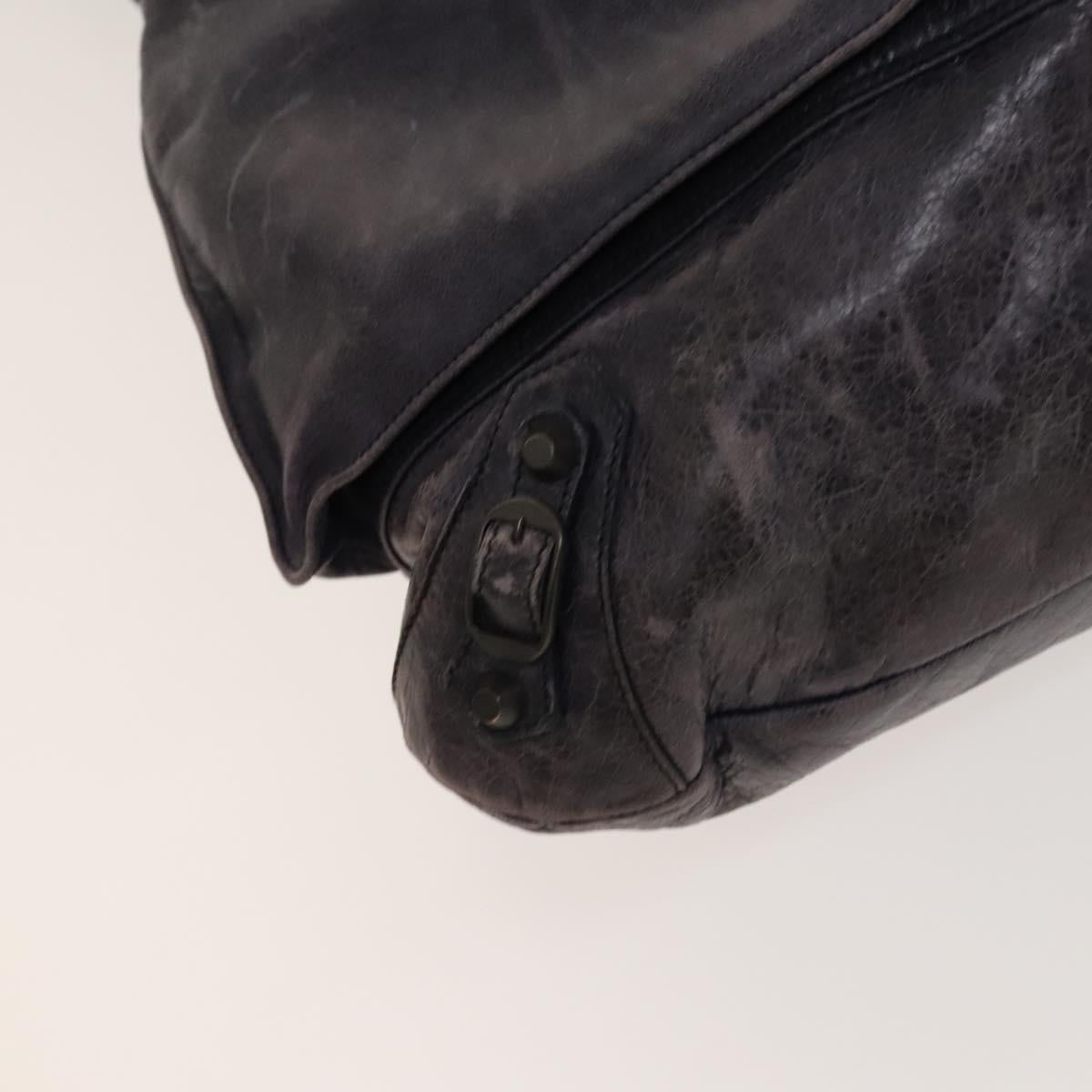 BALENCIAGA Classic Square Tote Bag Leather Purple Auth bs27429