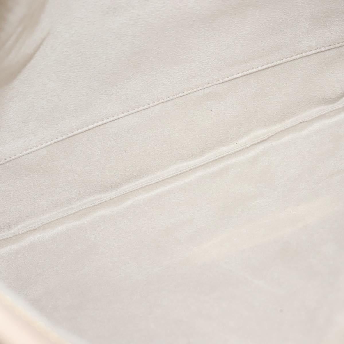 Jimmy Choo Chain Shoulder Bag Leather Beige Gold Auth bs27431