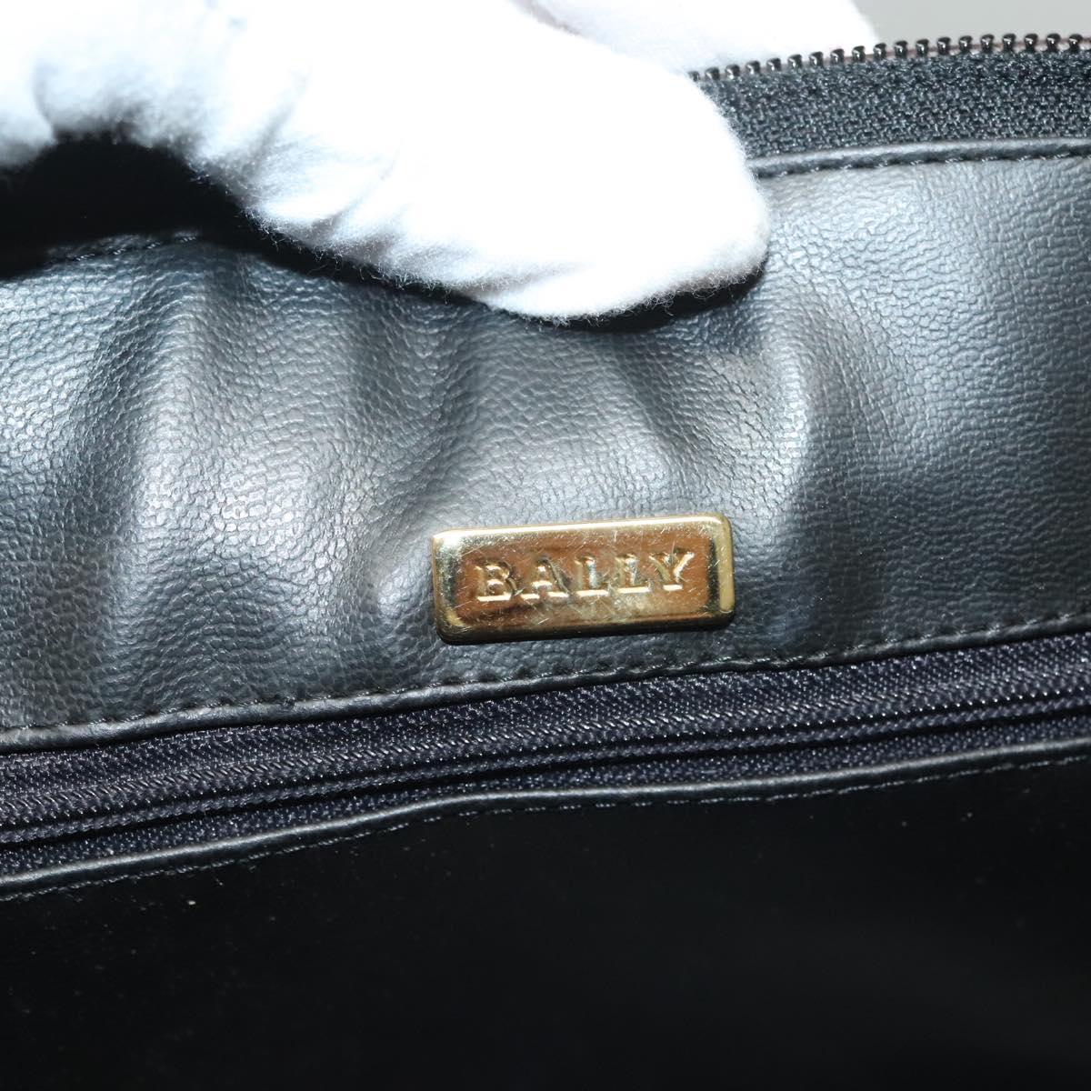BALLY Hand Bag Leather Brown Gold Auth bs27443