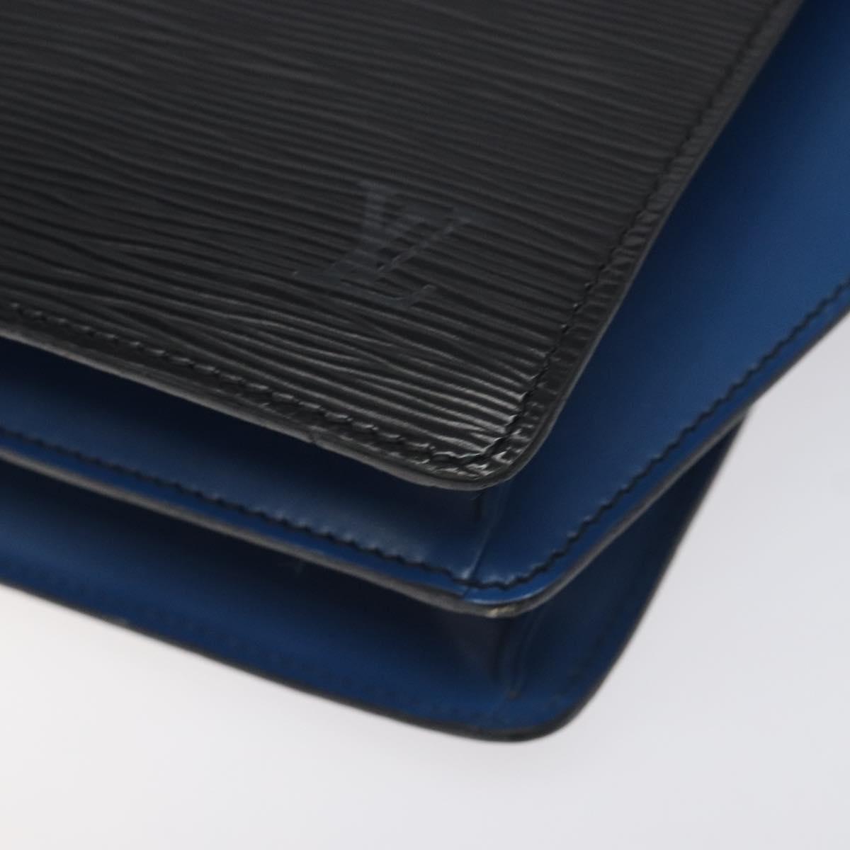 LOUIS VUITTON Epi Bicolor Varenne Hand Bag Black Blue M52385 LV Auth bs27448