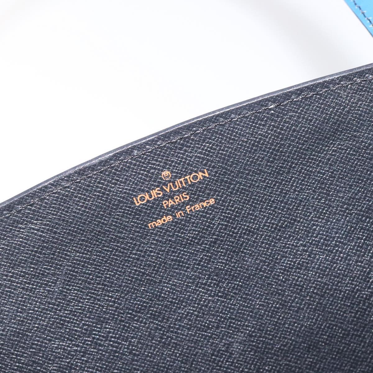 LOUIS VUITTON Epi Bicolor Varenne Hand Bag Black Blue M52385 LV Auth bs27448