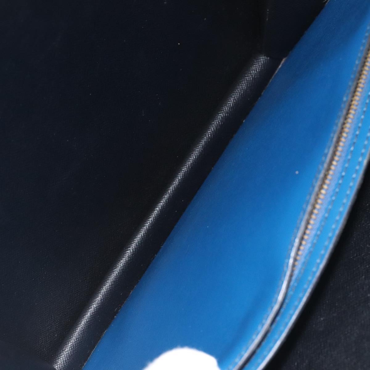 LOUIS VUITTON Epi Bicolor Varenne Hand Bag Black Blue M52385 LV Auth bs27448