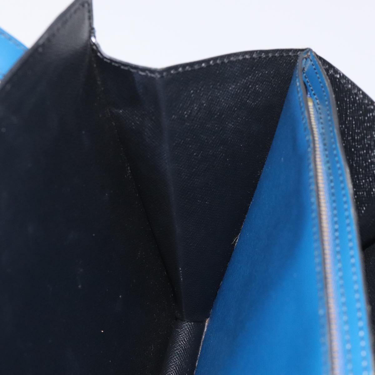 LOUIS VUITTON Epi Bicolor Varenne Hand Bag Black Blue M52385 LV Auth bs27448