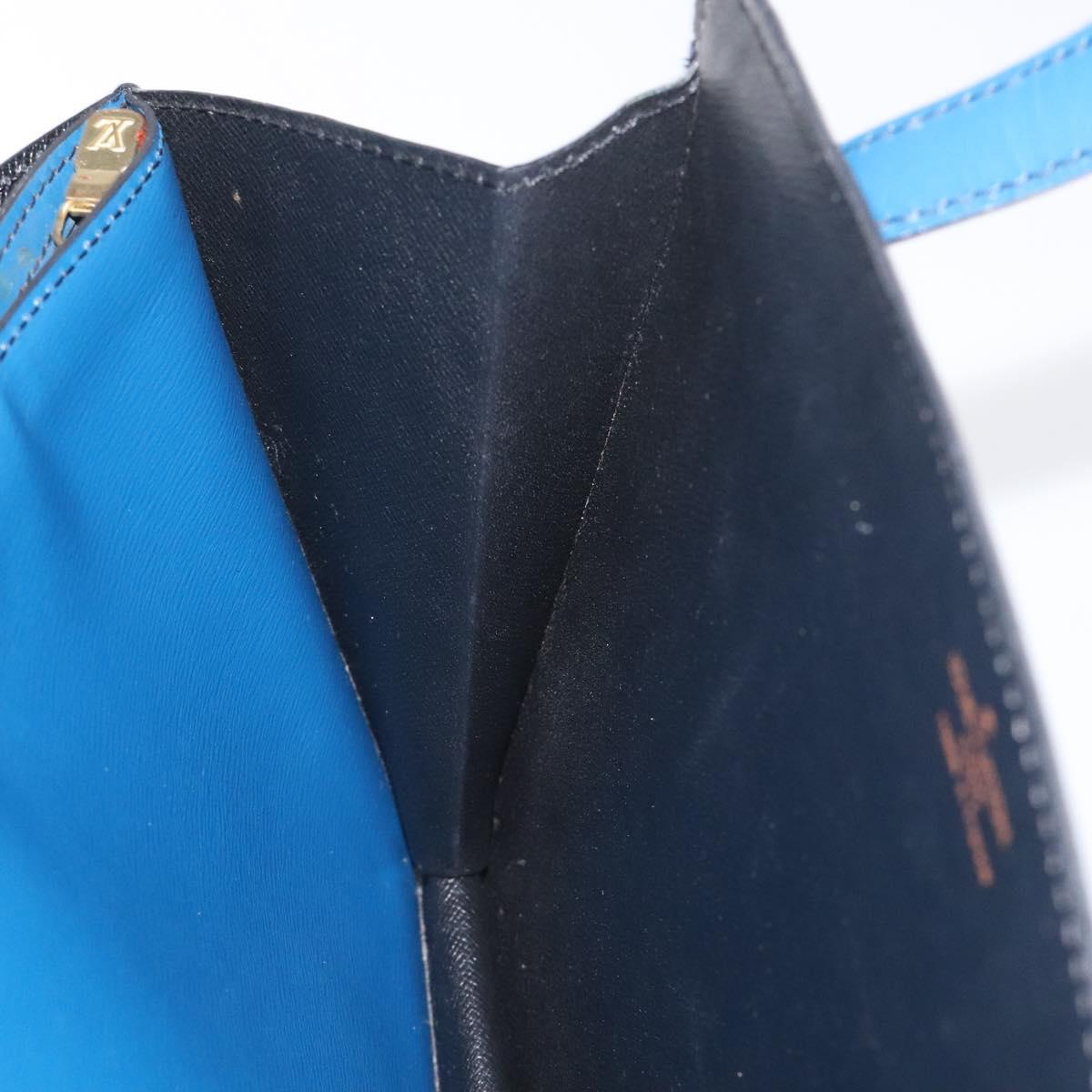 LOUIS VUITTON Epi Bicolor Varenne Hand Bag Black Blue M52385 LV Auth bs27448