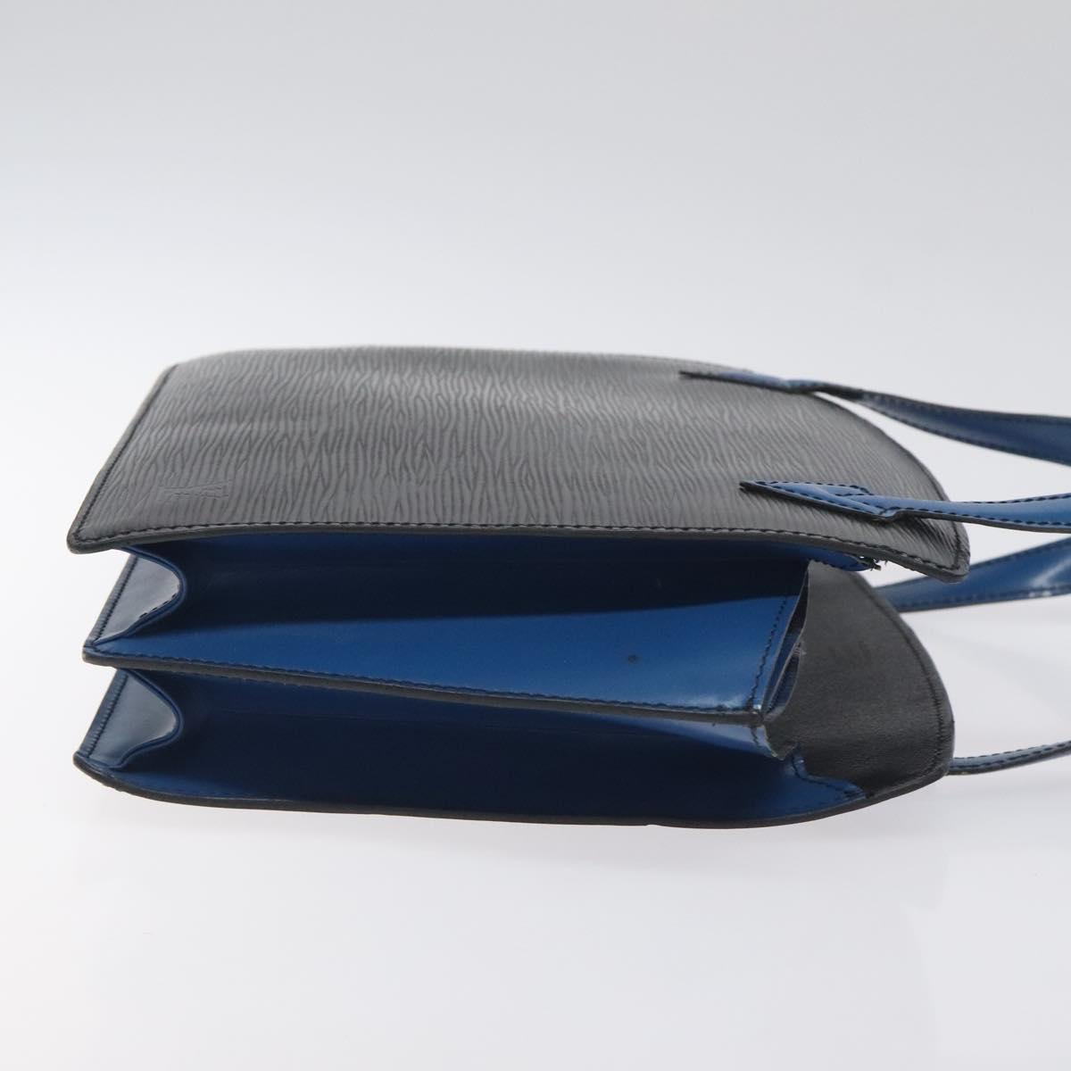LOUIS VUITTON Epi Bicolor Varenne Hand Bag Black Blue M52385 LV Auth bs27448