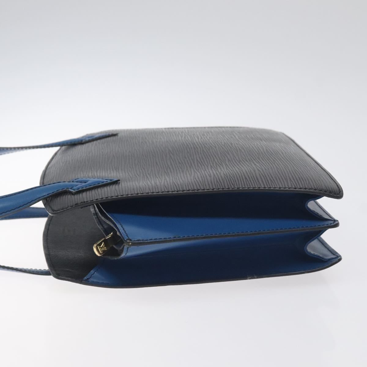 LOUIS VUITTON Epi Bicolor Varenne Hand Bag Black Blue M52385 LV Auth bs27448