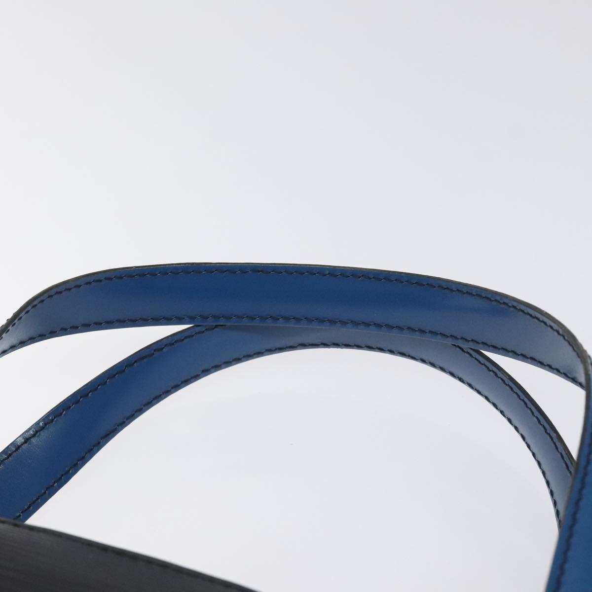 LOUIS VUITTON Epi Bicolor Varenne Hand Bag Black Blue M52385 LV Auth bs27448