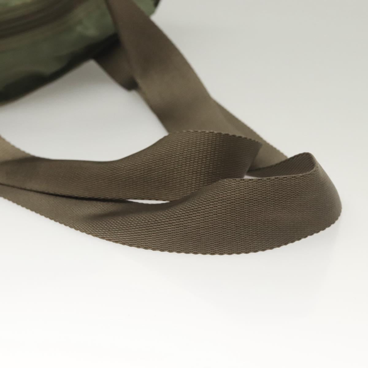 PRADA Tote Bag Nylon Khaki Silver Auth bs27455