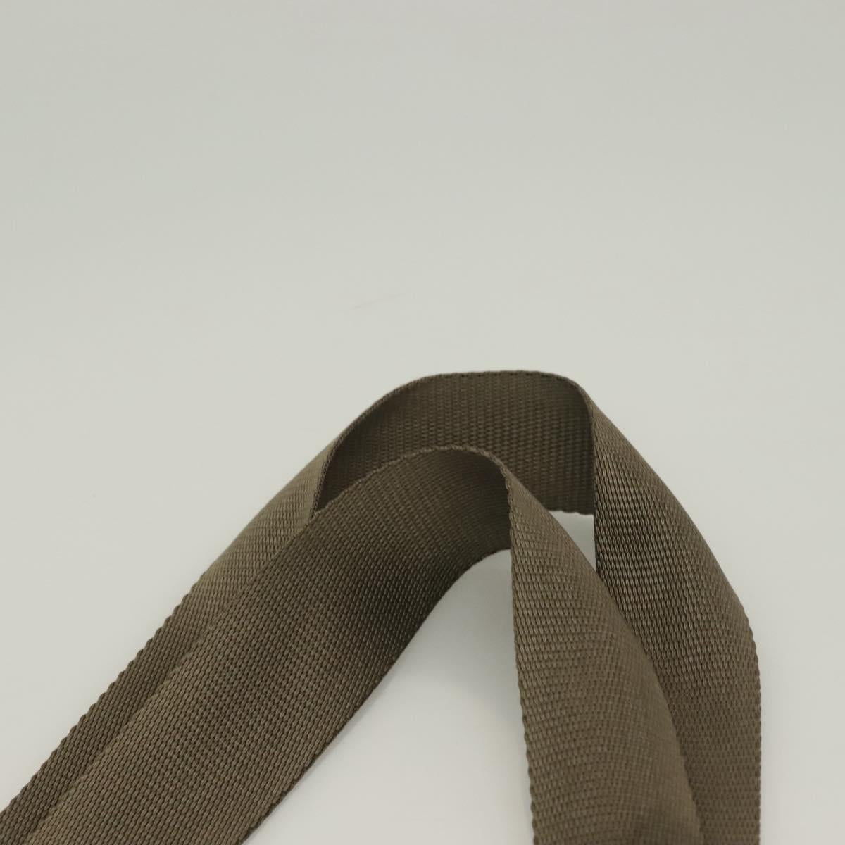 PRADA Tote Bag Nylon Khaki Silver Auth bs27455