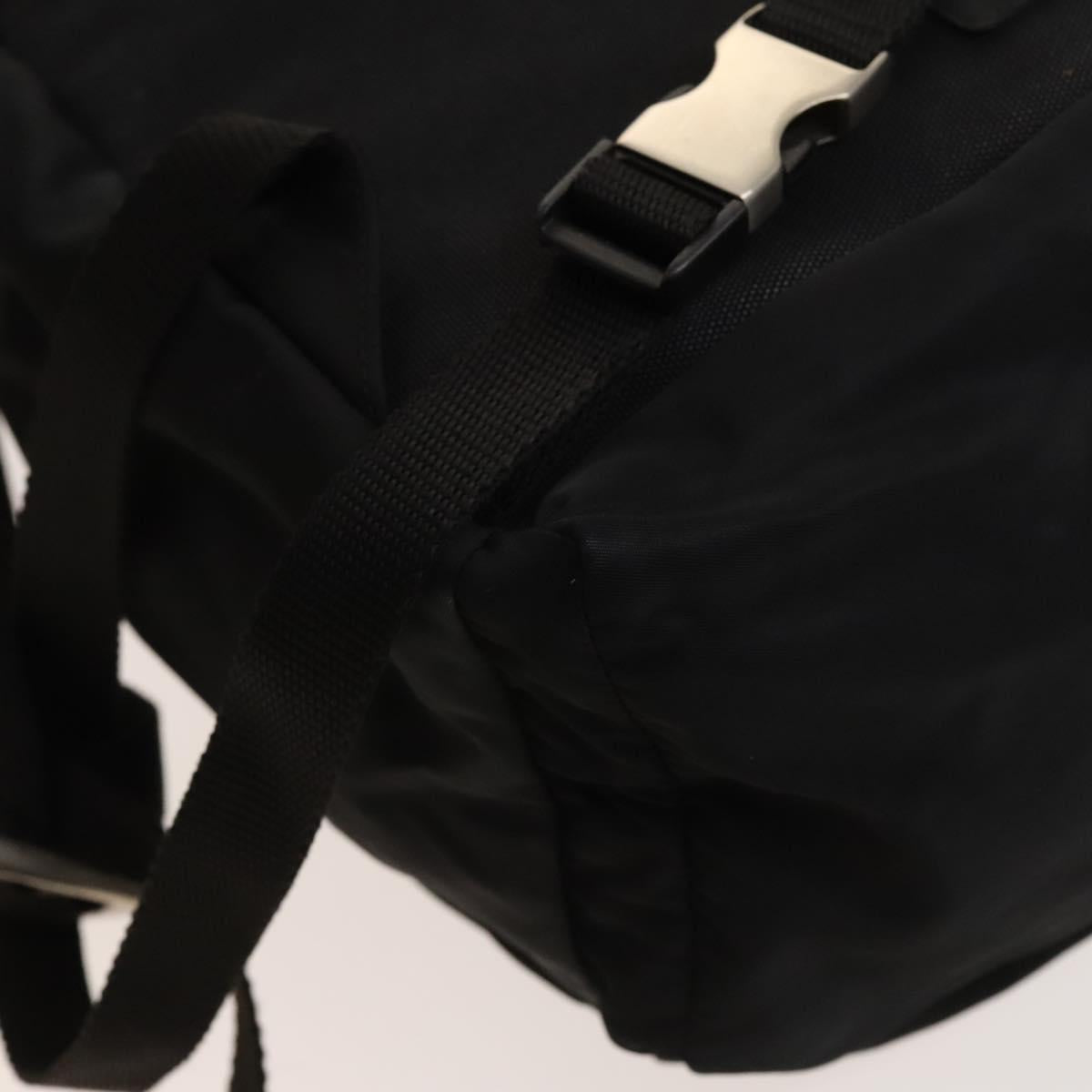PRADA Backpack Nylon Black Silver Auth bs27459