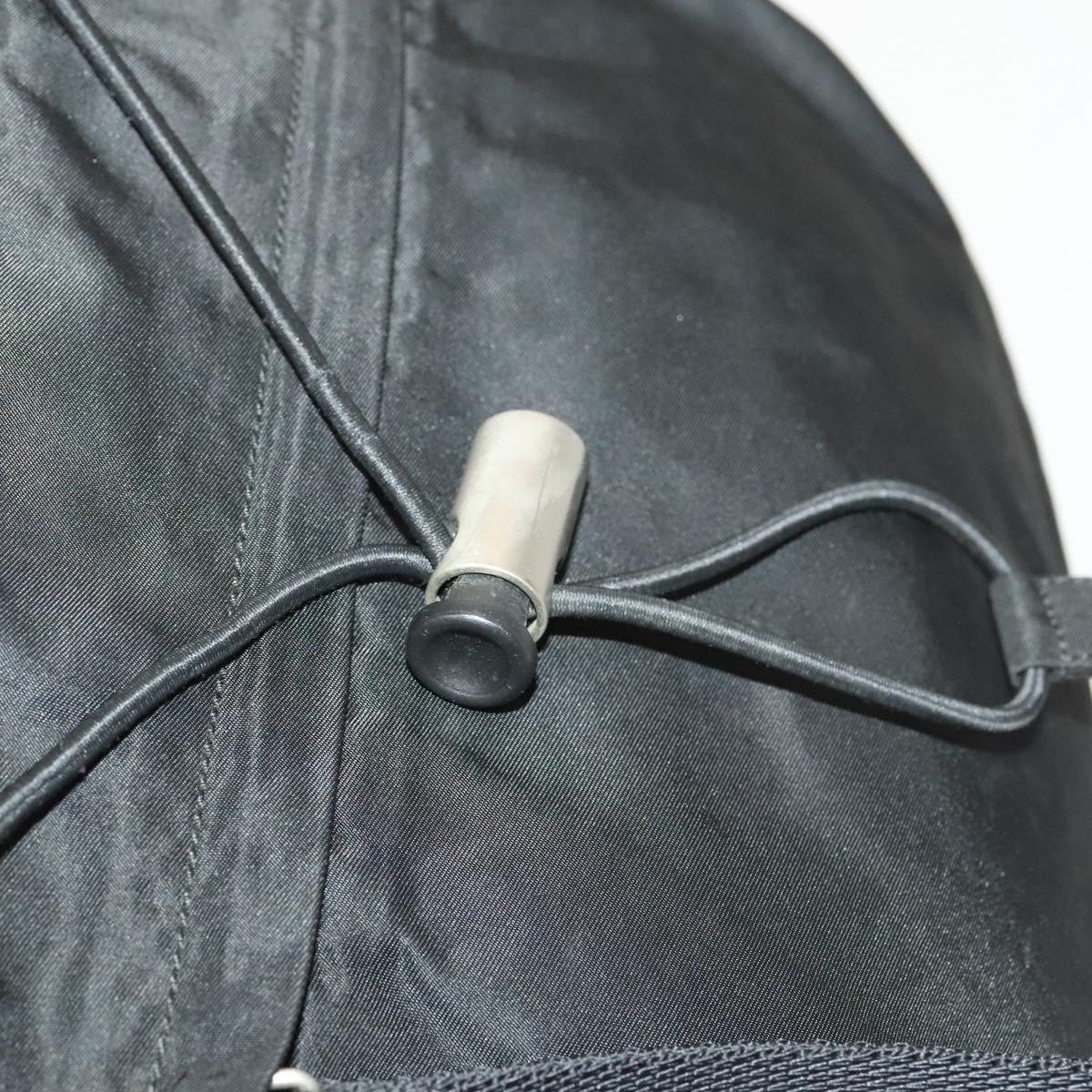 PRADA Backpack Nylon Black Silver Auth bs27459