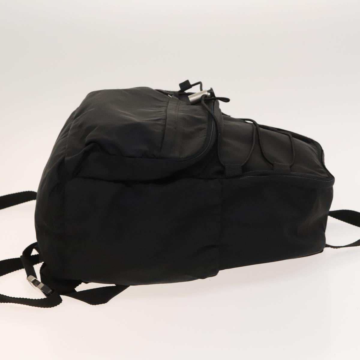 PRADA Backpack Nylon Black Silver Auth bs27459
