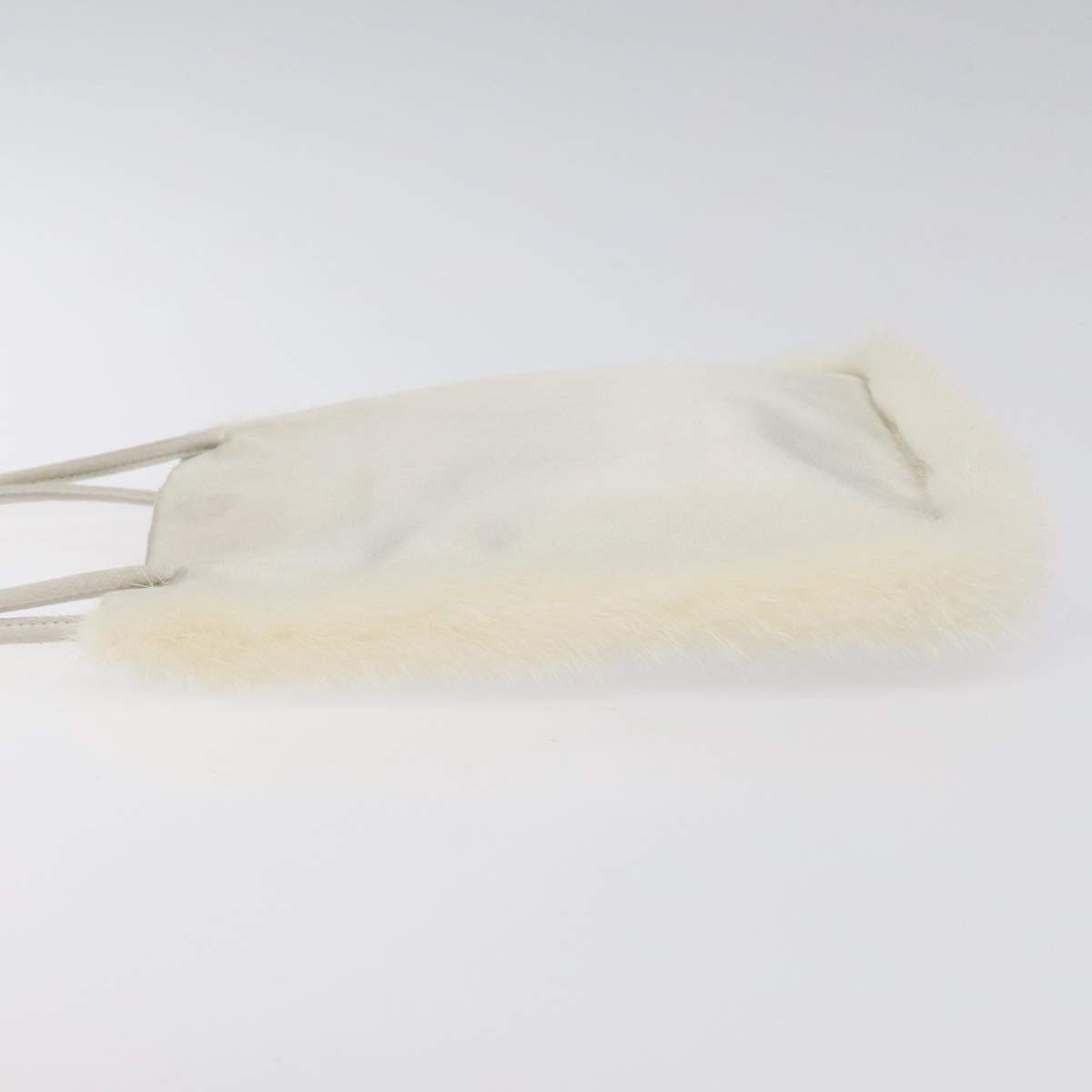 PRADA Hand Bag Satin Silver Auth bs27460