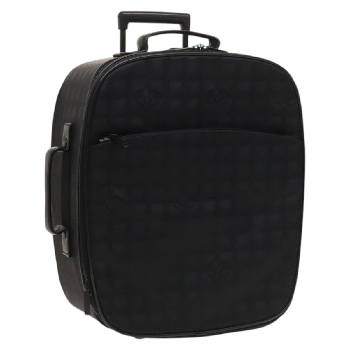 CHANEL Carry Case New Travel line Nylon Black CC Auth bs27464