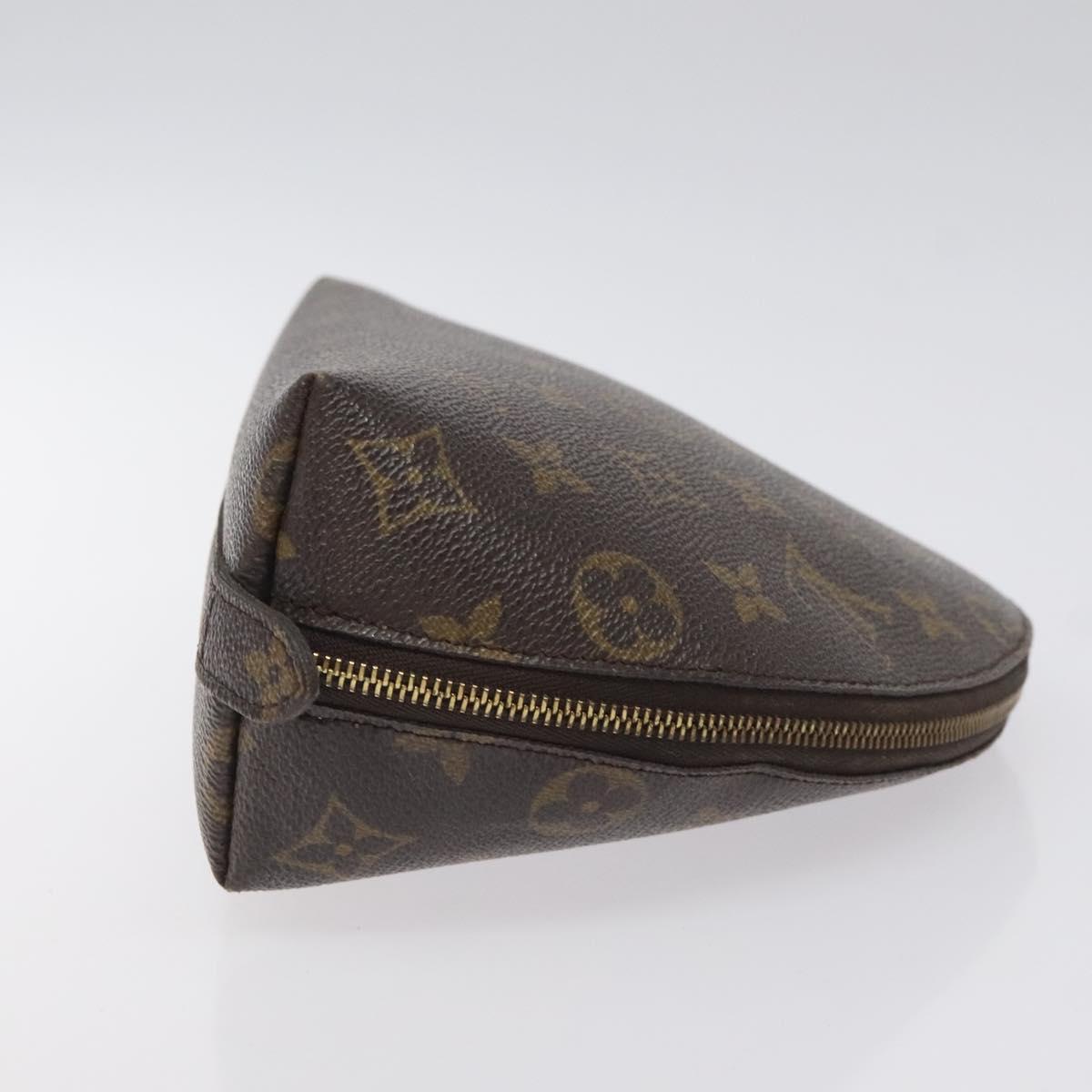 LOUIS VUITTON Monogram Trousse Demi Ronde Cosmetic Pouch M47520 LV Auth bs27472