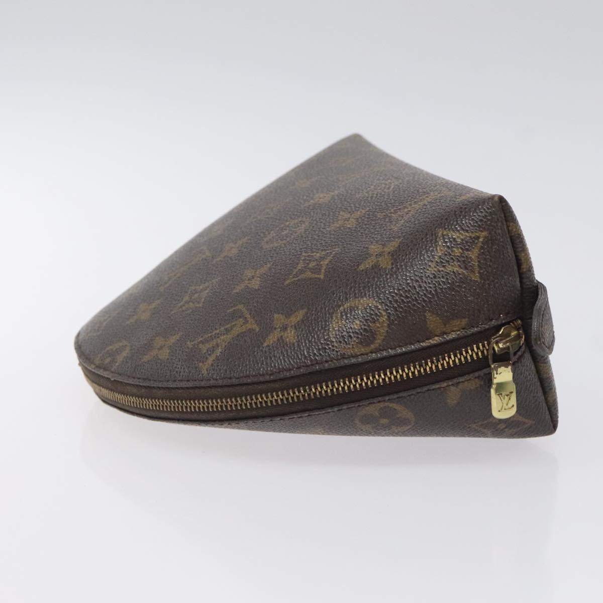 LOUIS VUITTON Monogram Trousse Demi Ronde Cosmetic Pouch M47520 LV Auth bs27472