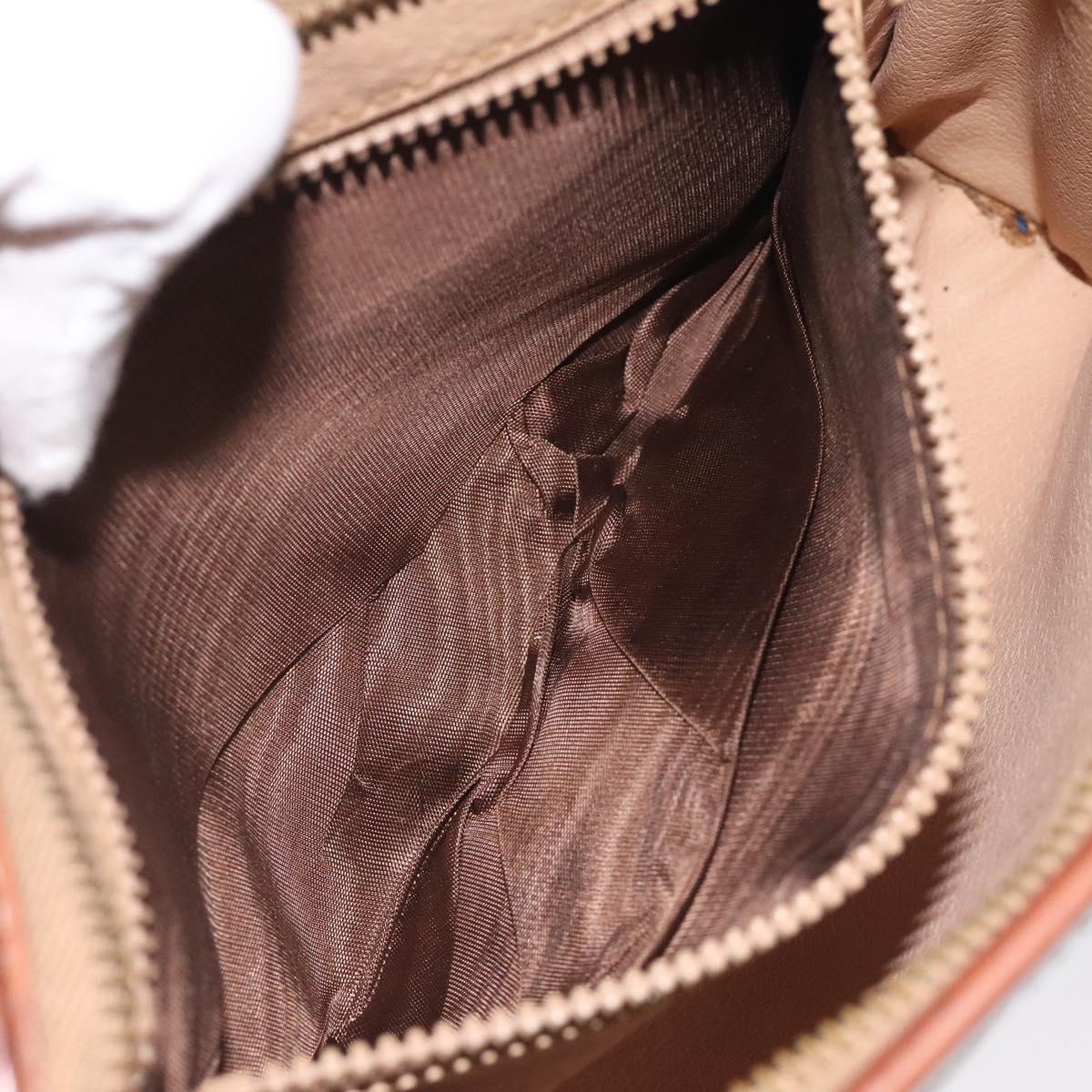 CELINE Macadam Canvas Clutch Bag PVC Leather Brown Gold Auth bs27482