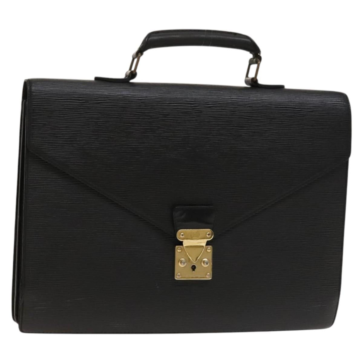 LOUIS VUITTON Epi Serviette Conseiller Business Bag Black M54422 LV Auth bs27487