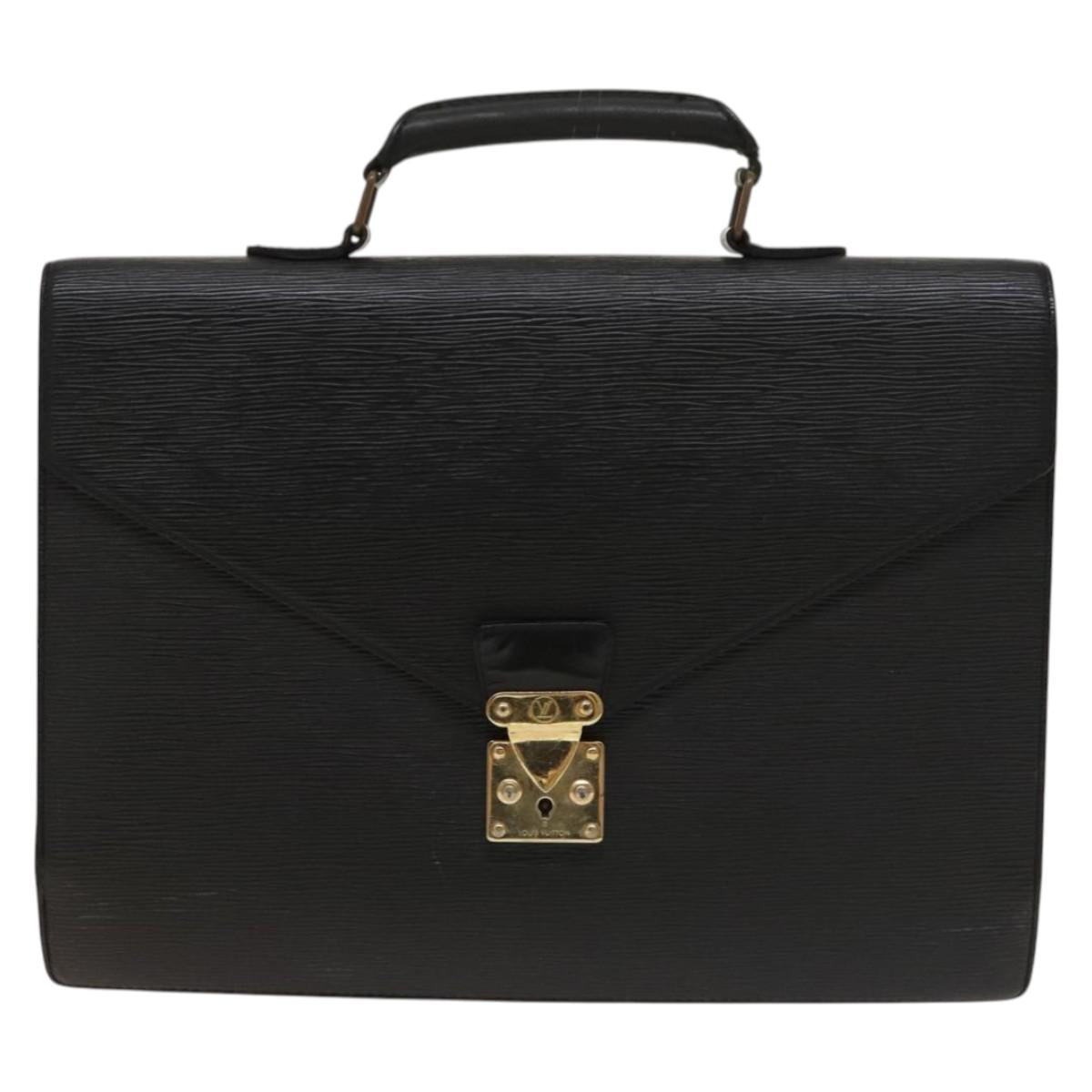 LOUIS VUITTON Epi Serviette Conseiller Business Bag Black M54422 LV Auth bs27487
