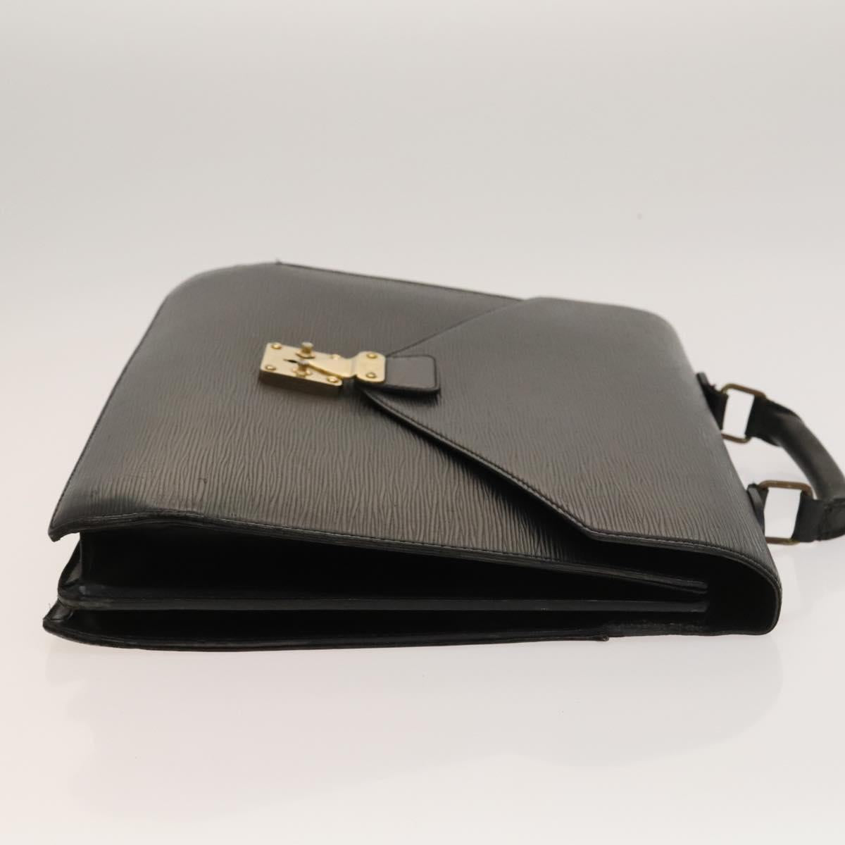 LOUIS VUITTON Epi Serviette Conseiller Business Bag Black M54422 LV Auth bs27487