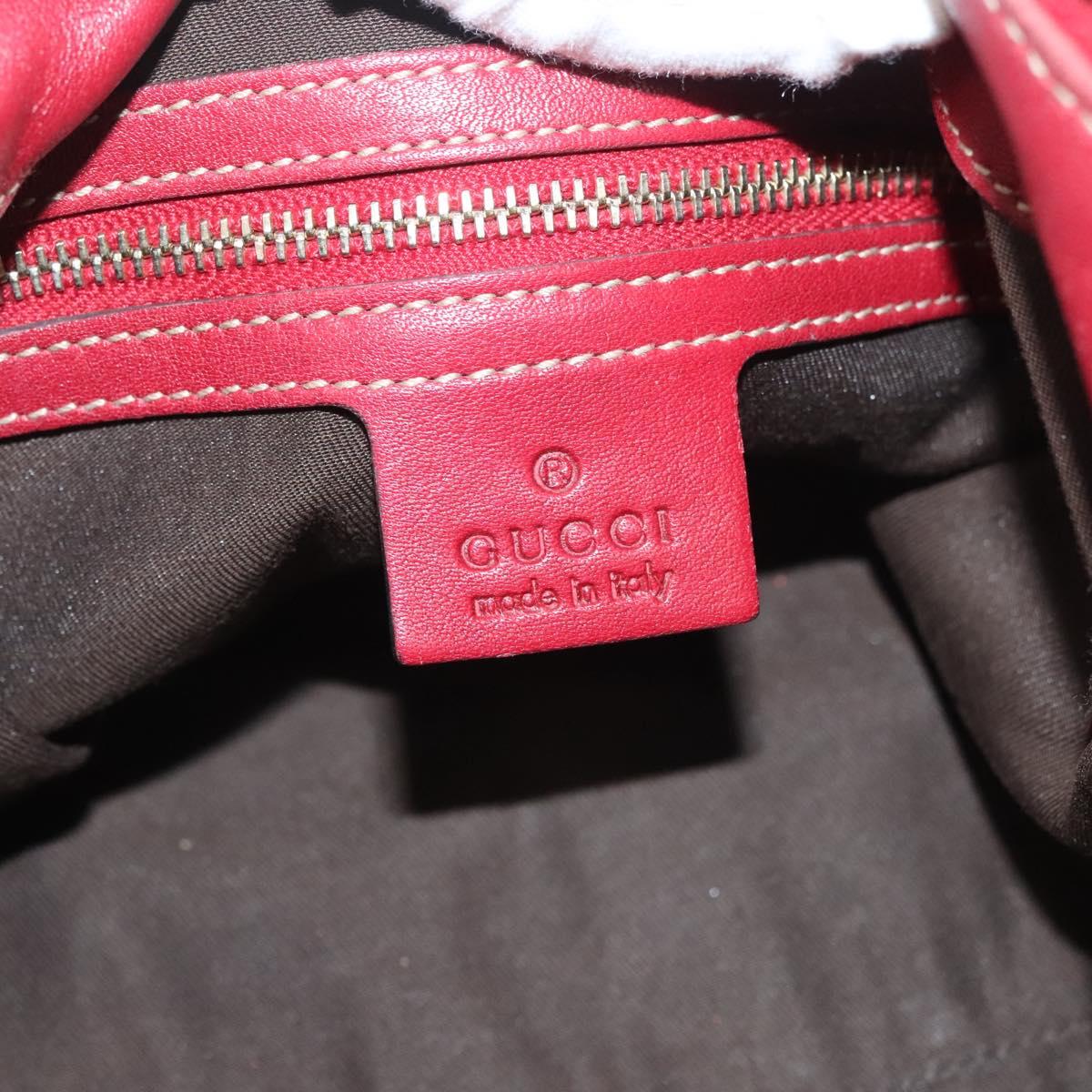 GUCCI Shoulder Bag Leather Red Gold 189840 001364 Auth bs27504
