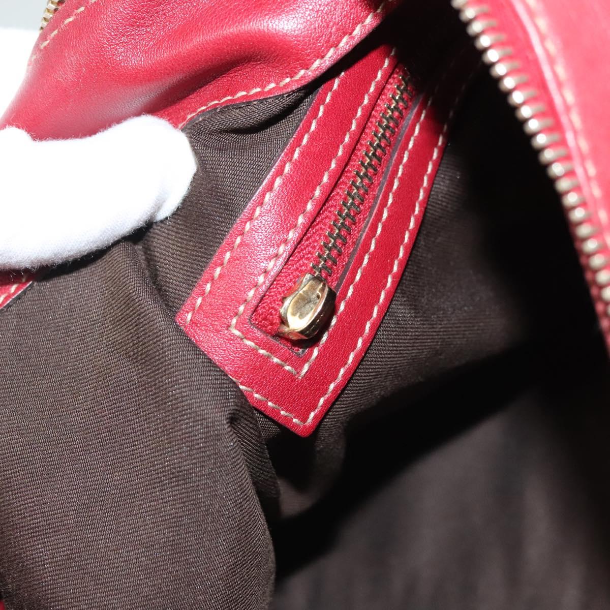 GUCCI Shoulder Bag Leather Red Gold 189840 001364 Auth bs27504