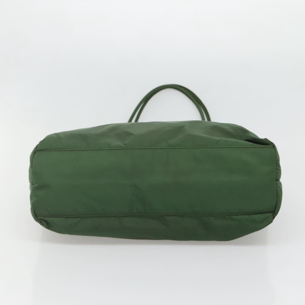 PRADA Tote Bag Nylon Green Silver Auth bs27519