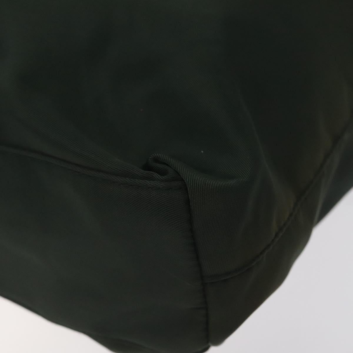 PRADA Tote Bag Nylon Green Silver Auth bs27520