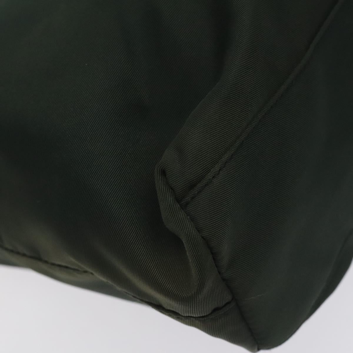 PRADA Tote Bag Nylon Green Silver Auth bs27520