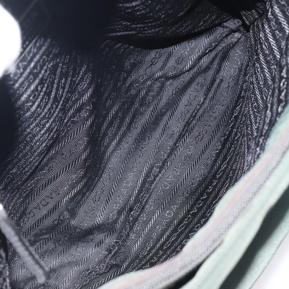 PRADA Tote Bag Nylon Green Silver Auth bs27520