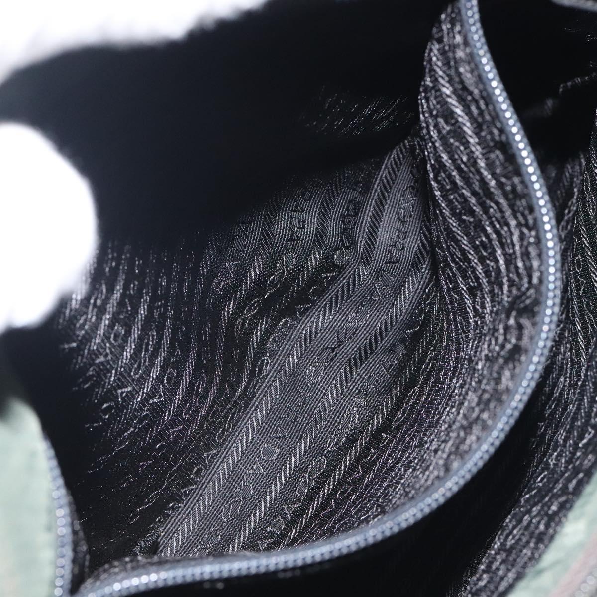 PRADA Tote Bag Nylon Green Silver Auth bs27520